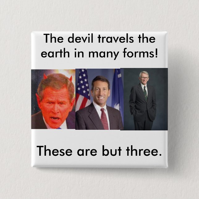 joe riley, SATAN, The devil travel... - Customized 2 Inch Square Button (Front)