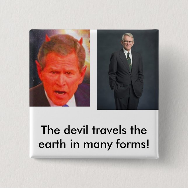 joe riley, SATAN, The devil travel... - Customized 2 Inch Square Button (Front)