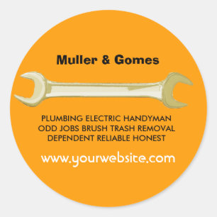 Joe The Plumber Golden Wrench Classic Round Sticker