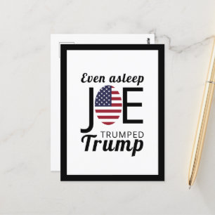 Joe Trumped Trump, American Flag Postcard