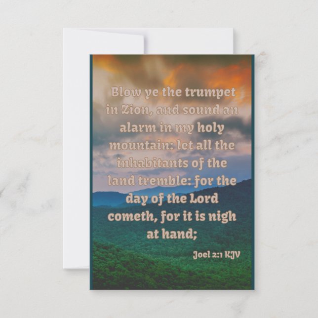 Joel 2:1 KJV Bible Verse Pic Appartement Carte de  (Devant)