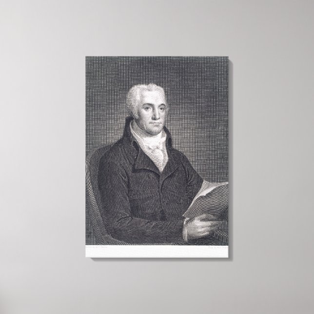 Joel Barlow (1754-1812), engraved by Asher Brown D Canvas Print (Front)