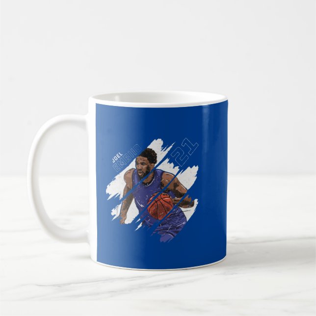 Joel Embiid Stripes Coffee Mug (Left)