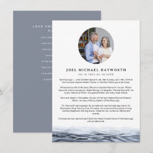JOEL Minimalist Ocean Water Photo Obituary Card