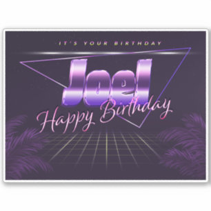 Joel Name Vorname lila retro Sticker Geburtstag