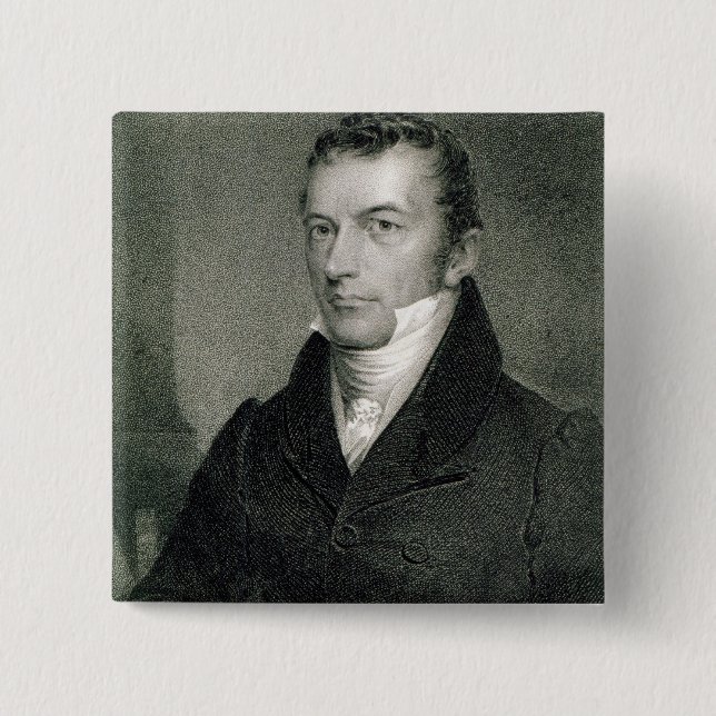 Joel Roberts Poinsett (engraving) 2 Inch Square Button (Front)