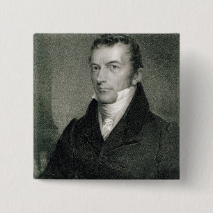 Joel Roberts Poinsett (engraving) 2 Inch Square Button