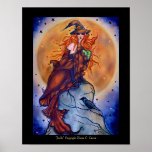 Joelle Halloween spooky witch card by Renee Poster