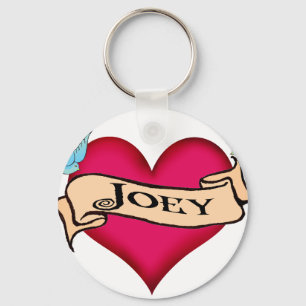 Joey - Custom Heart Tattoo T-shirts & Gifts Keychain