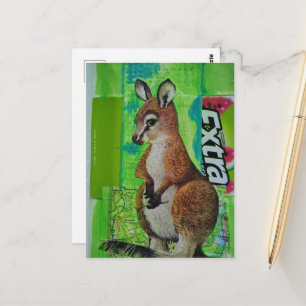 Joey in Junk Journal Mixed Media Collage Postcard
