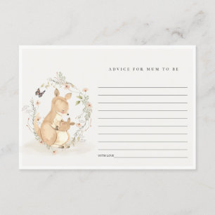 Joey Kangaroo Floral Advice For Mum Baby Shower Enclosure Card