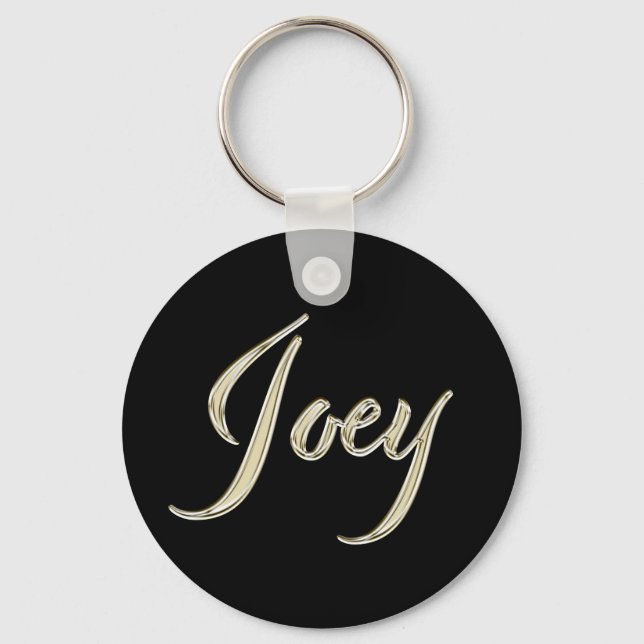 Joey Name whitegold Button Schlüsselanhänger Keychain (Front)