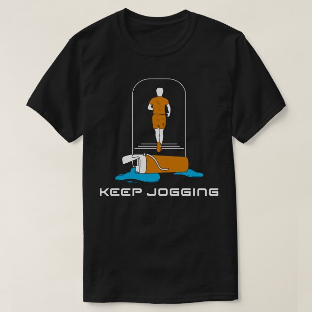 Jogging and Drinking T-Shirt (Design Front)