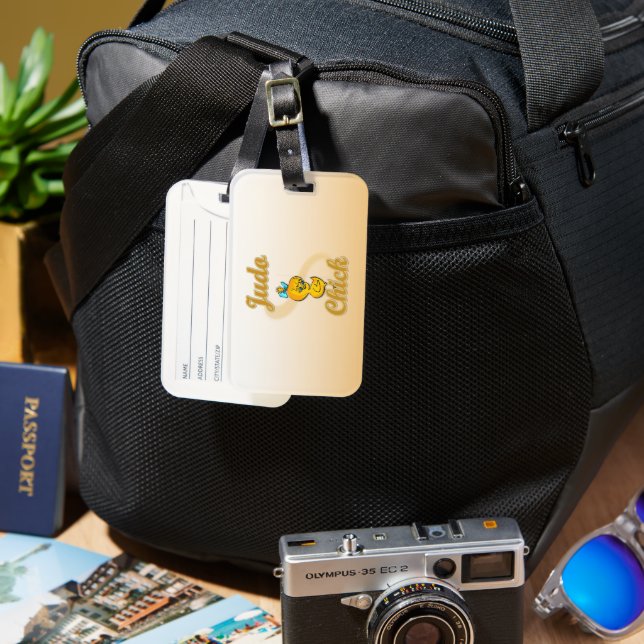 Jogging Chick  Luggage Tag (Front & Back)