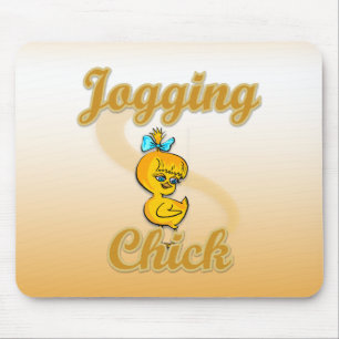 Jogging Chick Mouse Pad