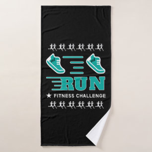 Jogging Get Fit Motivational Support Mug Bath Towe Towel