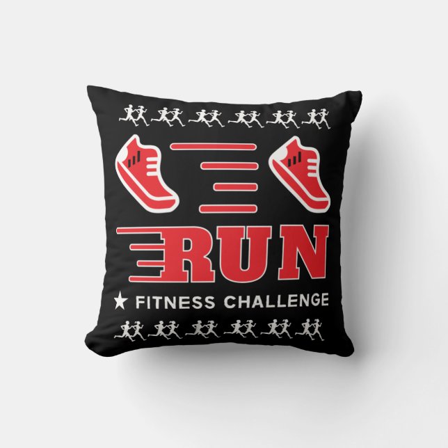 Jogging Get Fit Motivational Support Mug Throw Pil Pillow (Front)