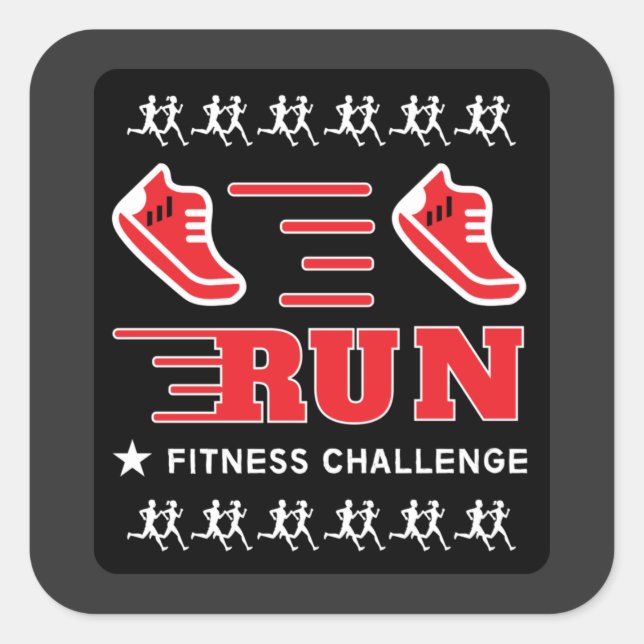 Jogging Get Fit Motivational Support Mug Throw Pil Square Sticker (Front)