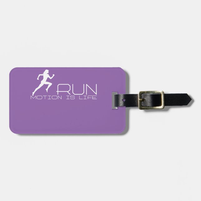 Jogging girl luggage tag (Front Horizontal)