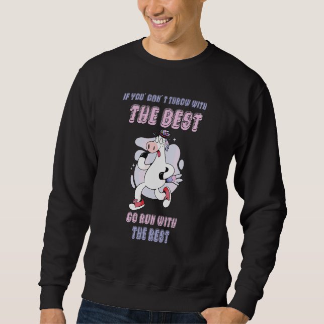 Jogging Running Slow Snail Unicorn Sweatshirt (Front)