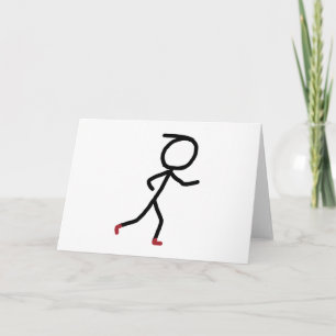 Jogging Stickman Card