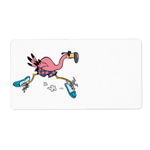 jogging stupide et mignon qui tourne flamingo