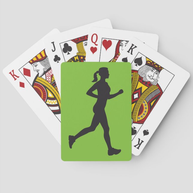 jogging woman playing cards (Back)
