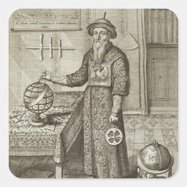 Johann Adam Schall von Bell (1591-1666) from 'Chin Square Sticker (Front)