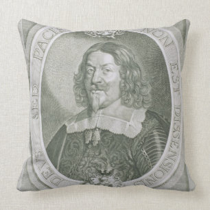 Johann Adler Salvius (1590-1652) from 'Portraits d Throw Pillow