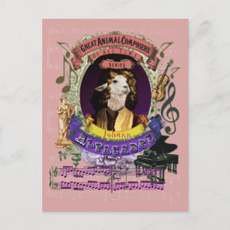 Johann Alpacabel Alpaca Animal Composer Pachelbel Postcard