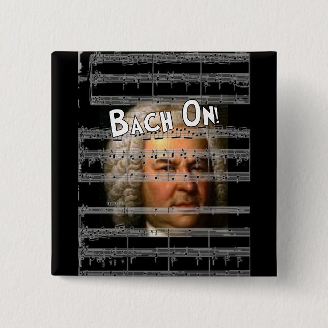 Johann Bach Gifts 2 Inch Square Button (Front)