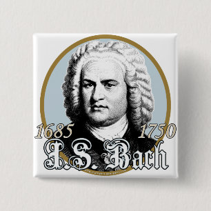 Johann Sebastian Bach 2 Inch Square Button