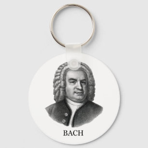 Johann Sebastian Bach, black Keychain