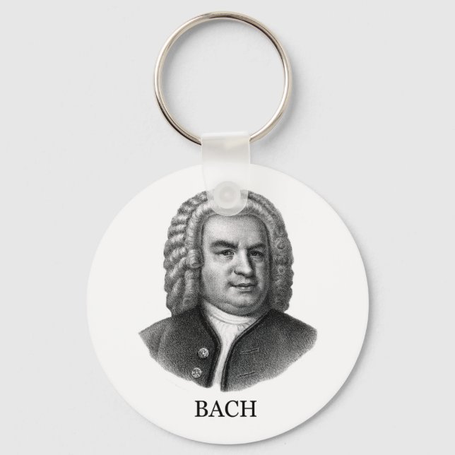 Johann Sebastian Bach, black Keychain (Front)