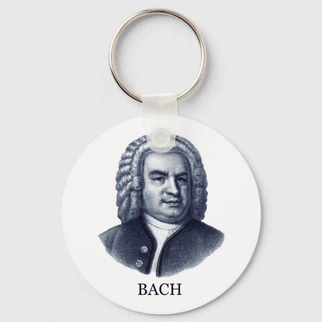 Johann Sebastian Bach, blue Keychain (Front)