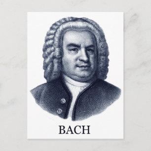 Johann Sebastian Bach, blue Postcard