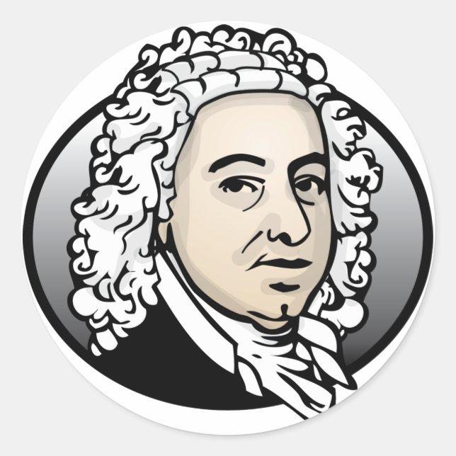 Johann Sebastian Bach Classic Round Sticker (Front)
