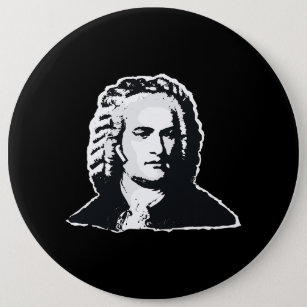Johann Sebastian Bach Classical Music Composer Ear 6 Inch Round Button