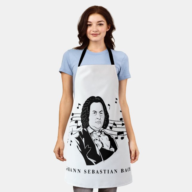 Johann Sebastian Bach Portrait and Bust with Notes Apron (Worn)