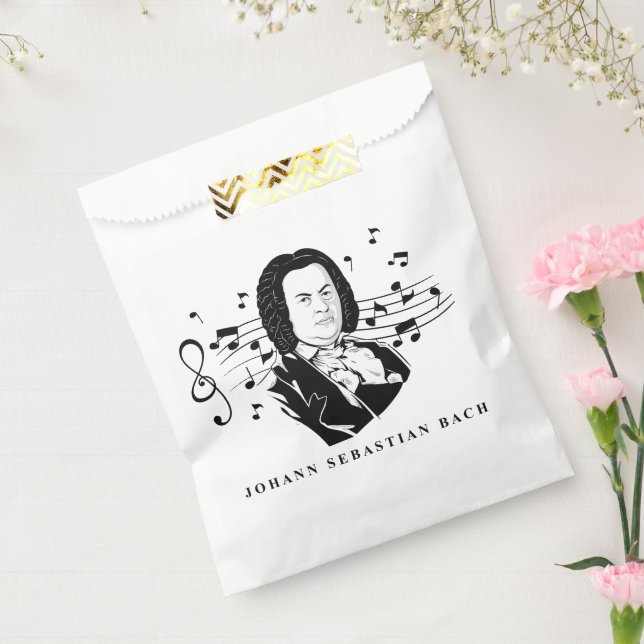 Johann Sebastian Bach Portrait and Bust with Notes Favour Bag (Sealed)