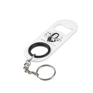Johann Sebastian Bach Portrait and Bust with Notes Keychain Bottle Opener