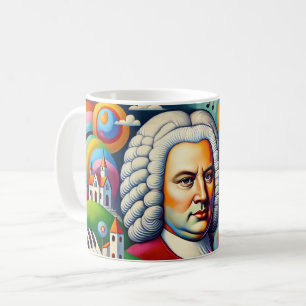 Johann Sebastian Bach: portrait in a modern painti Coffee Mug