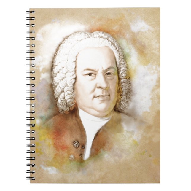 Johann Sebastian Bach Portrait in beige Notebook (Front)