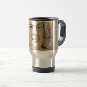 Johann Sebastian Bach Portrait in beige Travel Mug