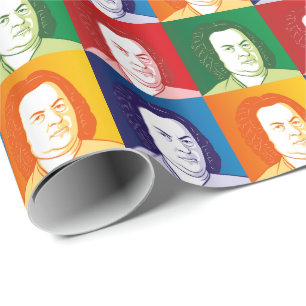 Johann Sebastian Bach Portrait in vier Farben Wrapping Paper