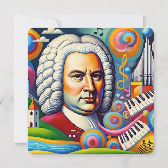 Johann Sebastian Bach Portrait  Save The Date (Front)