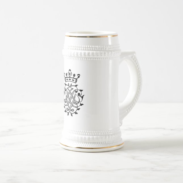 Johann Sebastian Bach Seal Crest Monogram Insignia Beer Stein (Front Right)