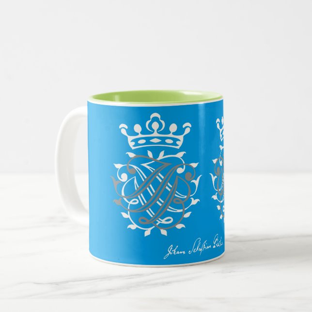 Johann Sebastian Bach Siegel JSB + BSJ Two-Tone Coffee Mug (Front Left)