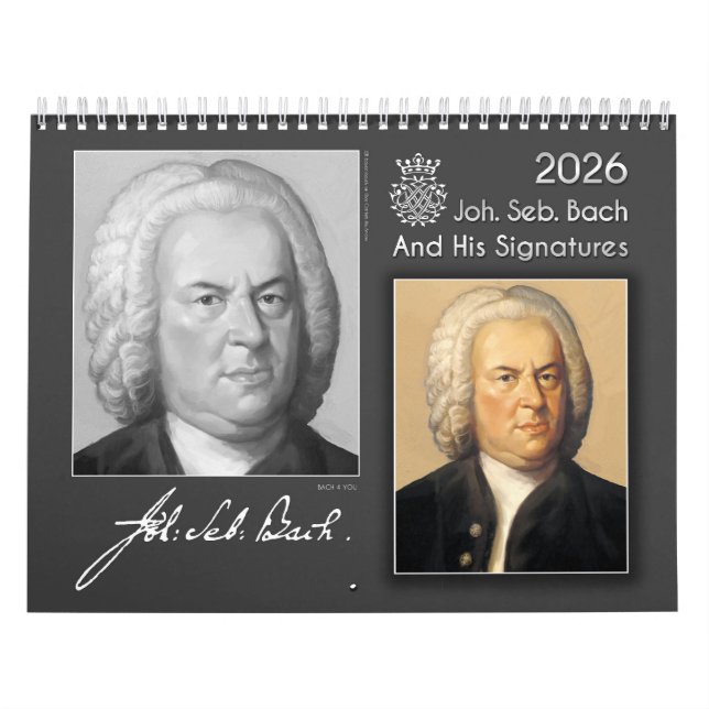 Johann Sebastian Bach With His Signatures, 2026 Calendar (Cover)