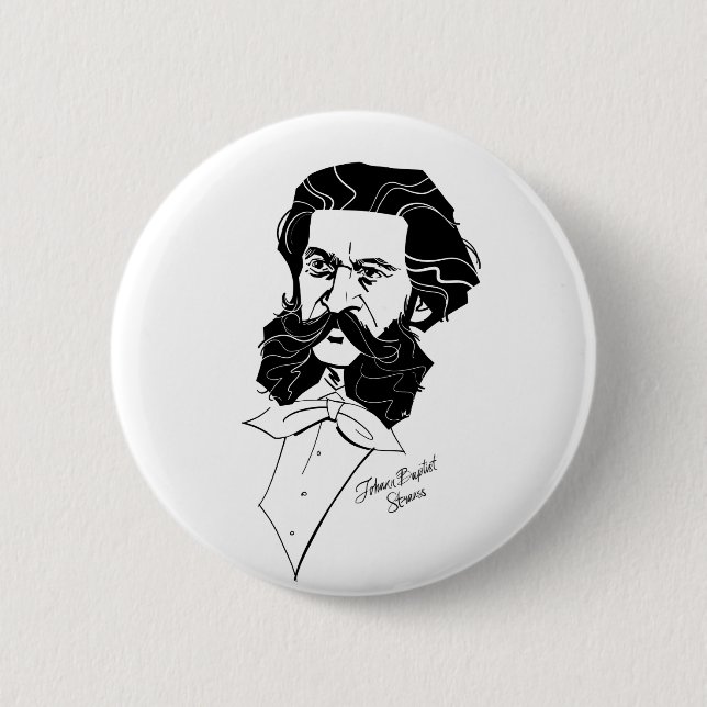 Johann Strauss Jr. 2 Inch Round Button (Front)